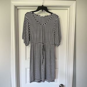 Calvin Klein Striped T-shirt dress sz 6 Medium drawstring
